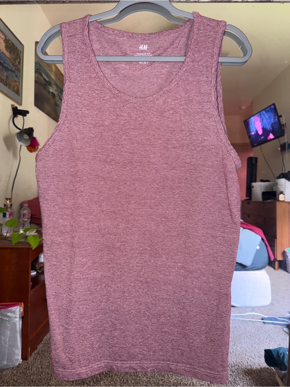 H&M Men's Heather Rose Tank Top - Sleeveless Knit